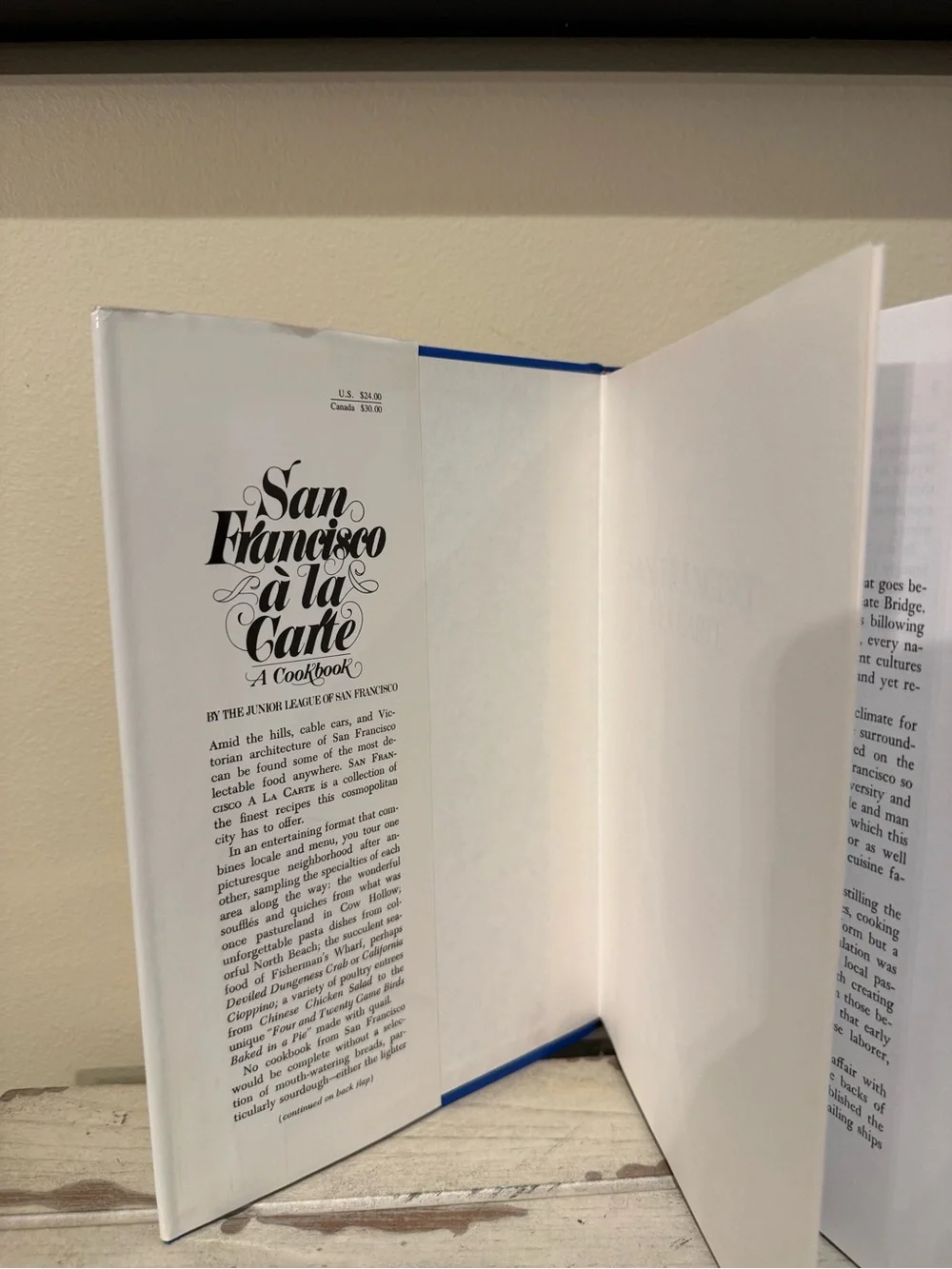 VTG 1979 San Francisco à la Carte Cookbook Junior League Hardcover Dust Jacket